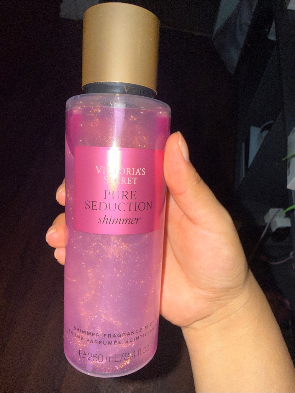 Victoria's Secret Pure Seduction Shimmer Mist - Pink with Gold Cap